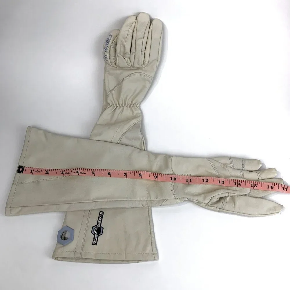 StoneBreaker Leather Rose Gloves Goatskin Sz S Gauntlet 'Fit to Work' Patented